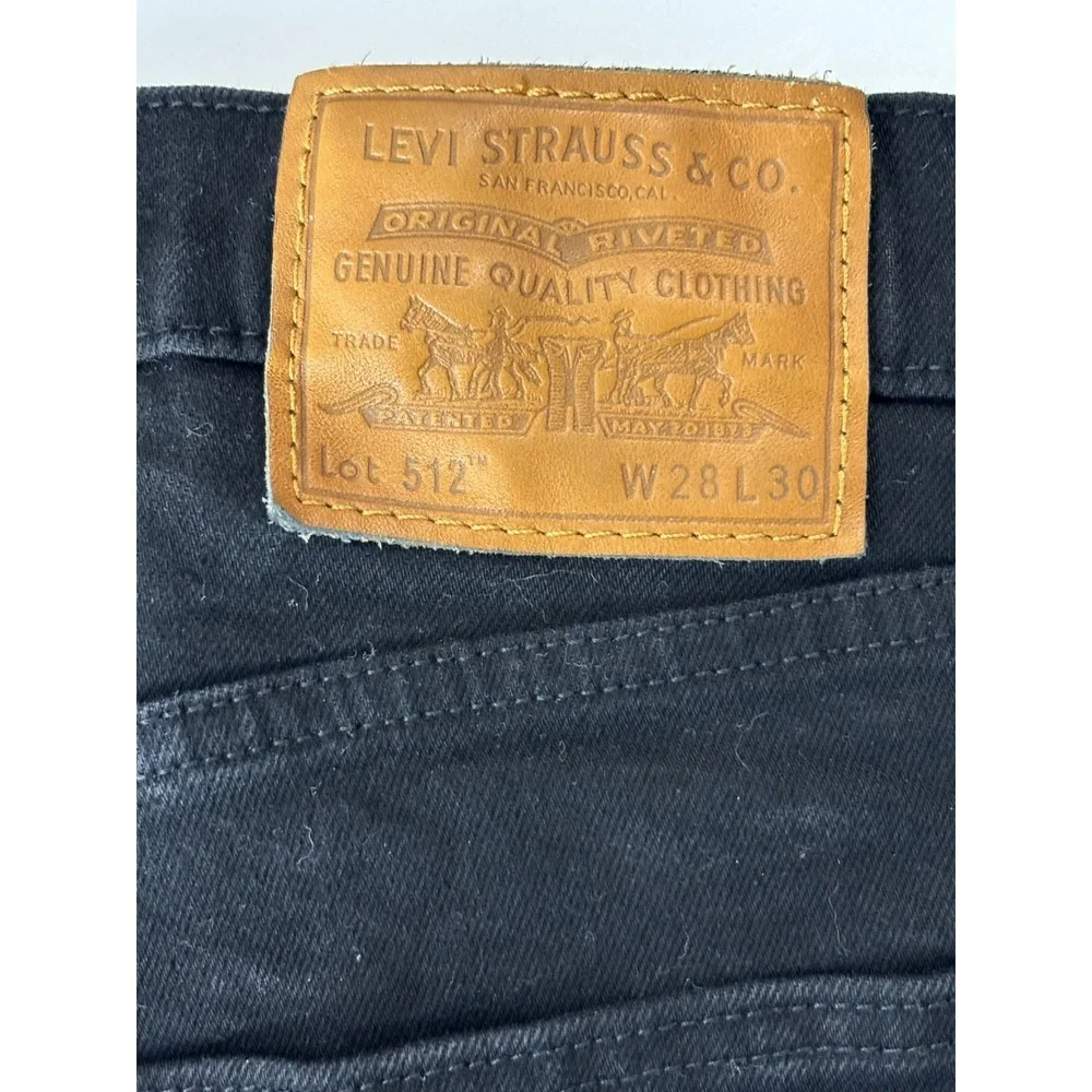 Levi's 512 Slim Fit Straight Leg Jeans Mens Black 5-Pocket Comfort Outdoor 28x30